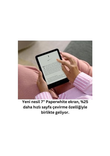 Yeni Amazon Kindle Paperwhite Signature Edition (2024) 12.nesil 32 GB 7” Kablosuz Şarj Metalik Siyah modelleri