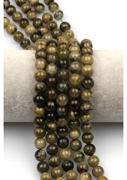 Yeşil Turmalin Doğaltaş Dizi 8 mm Küre Kesim