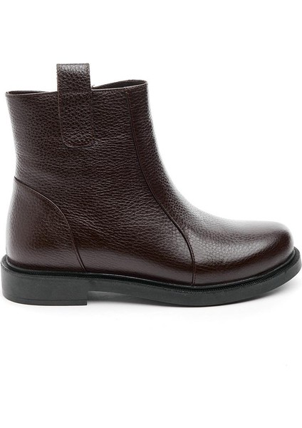 Hakiki Deri Fermuarlı Kadın Bot