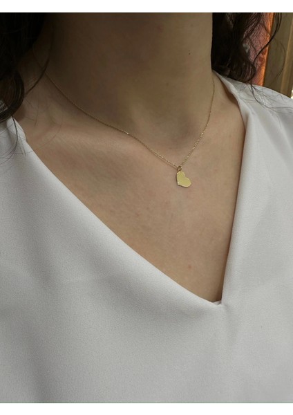 14 Ayar Altın Küçük Kalpli Kolye