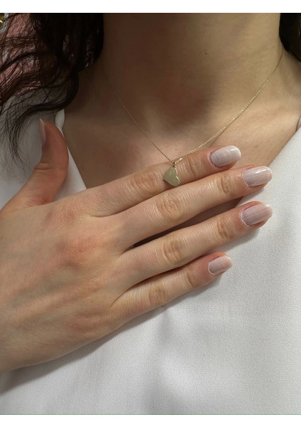 14 Ayar Altın Küçük Kalpli Kolye modelleri