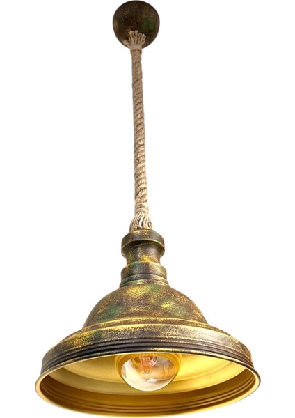 Wınd Lıghtıng Retro Halatlı Metal Sarkıt, E27 Duylu, Patina Multıcolor