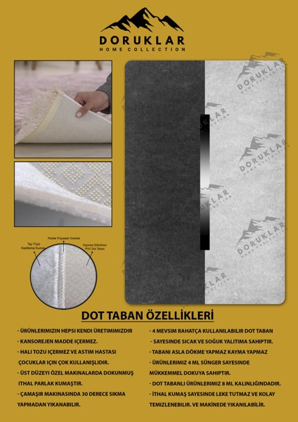 Kaymaz Taban Yıkanabilir Dijital Baskı Dekoratif Modern Desenli Dot Taban Halı Nova Serisi NV05 fiyatları