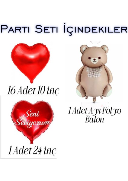 Retro Ayı Kırmızı Kalpli Mini Romantik Doğum Günü Parti Kutlama Seti fiyatları