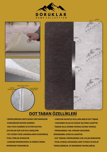 Kaymaz Taban Yıkanabilir Dijital Baskı Dekoratif Modern Desenli Dot Taban Halı Nova Serisi NV04 fiyatları