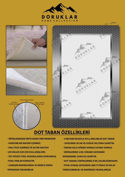 Kaymaz Taban Yıkanabilir Dijital Baskı Dekoratif Modern Desenli Dot Taban Halı Nova Serisi NV02 fiyatları