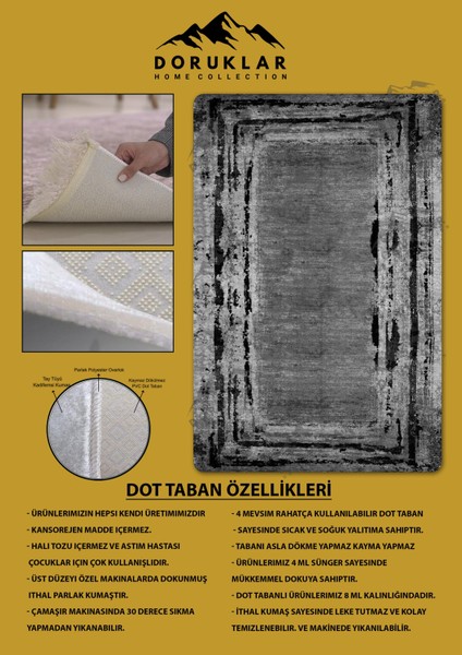Kaymaz Taban Yıkanabilir Dijital Baskı Dekoratif Modern Desenli Dot Taban Halı Nova Serisi NV17 fiyatları