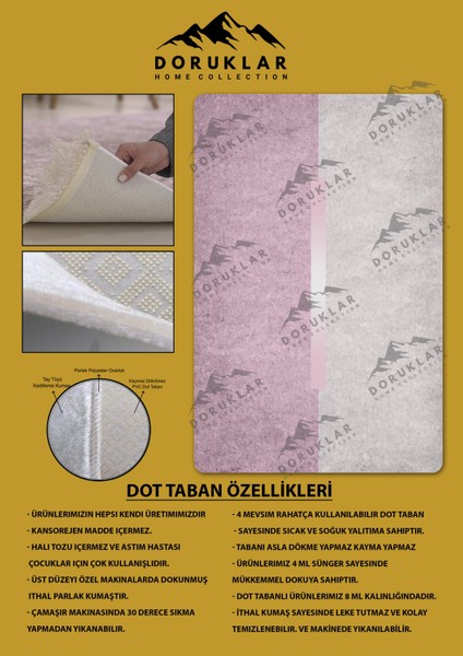 Kaymaz Taban Yıkanabilir Dijital Baskı Dekoratif Modern Desenli Dot Taban Halı Nova Serisi NV06 fiyatları