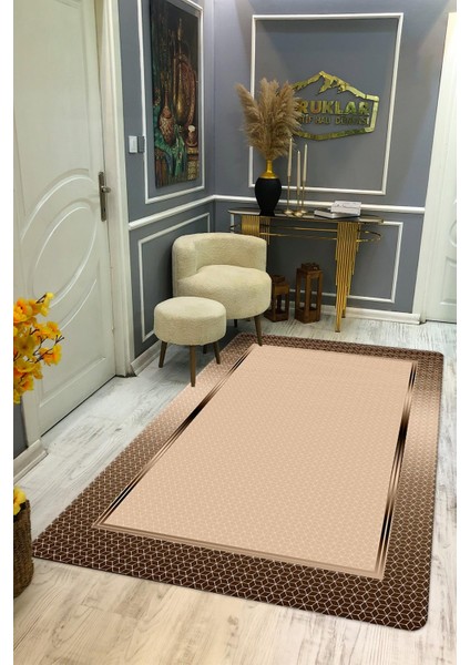 Kaymaz Taban Yıkanabilir Dijital Baskı Dekoratif Modern Desenli Dot Taban Halı Nova Serisi NV03