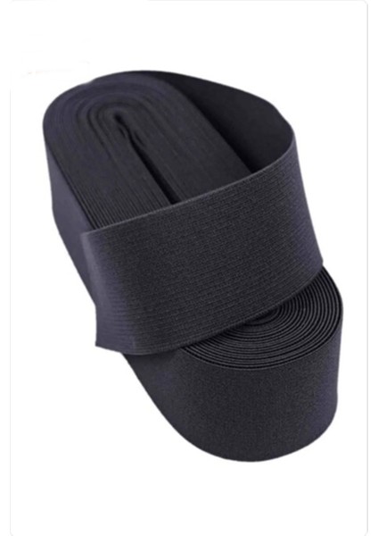 Yassı Lastik Bel Paça Lastiği Siyah 5 cm Eninde 10 Metre