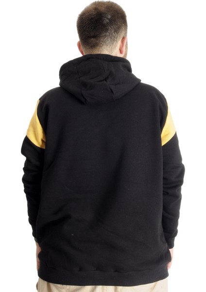 Mode Xl Büyük Beden Erkek Sweat Kapşon Kanguru Cep 23523 Siyah
