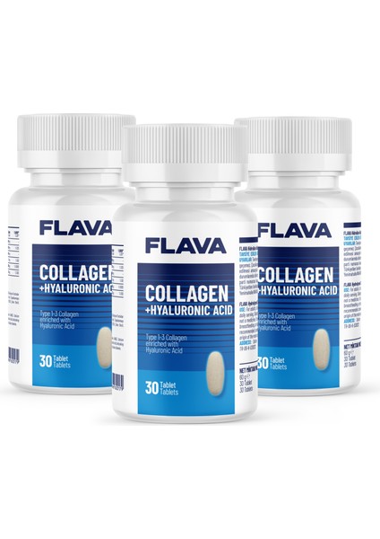 Collagen+Hyaluronic Acid - 30 Tablet x 3 Adet