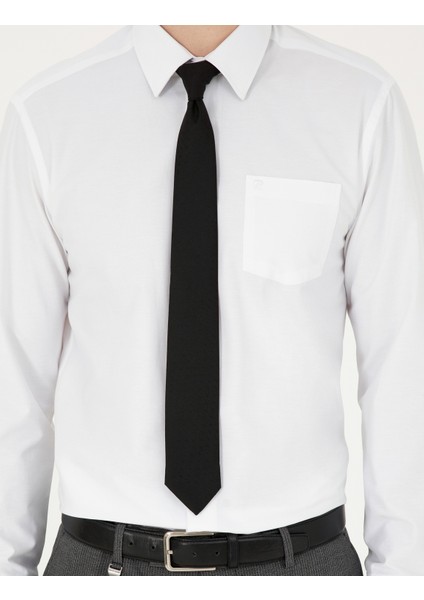 Erkek Beyaz Regular Fit Uzun Kollu Basic Gömlek 50285596-VR013