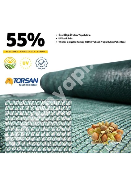Fındık Toplama Filesi – Yüzde 55Lik Fındık Filesi – Yeşil - 2 Metre x 4 Metre