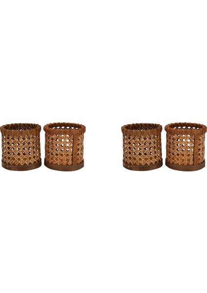 Rattan Yemek Çubukları Saklama El Yapımı, Kaşık Organizatör, Tutucu Kalem Kalem Organizasyonu, Vazo Desteği (4 Adet) (Yurt Dışından)