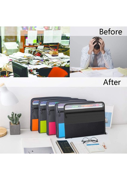 3x 13 Cepler Genişleyen Dosya Klasörü A4 Kişisel Ofis Sabit Depolama Için Plastik Belge Cüzdan Organizatör (Siyah) (Yurt Dışından) fiyatları