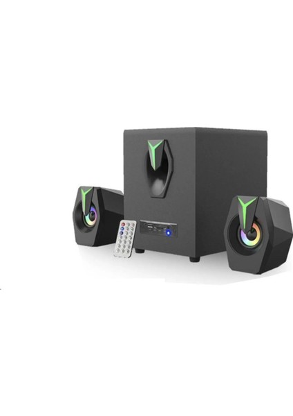 Işıklı Bilgisayar Hoparlörü Şık Görünümlü Bluetooth 2+1 Speaker Hoparlör