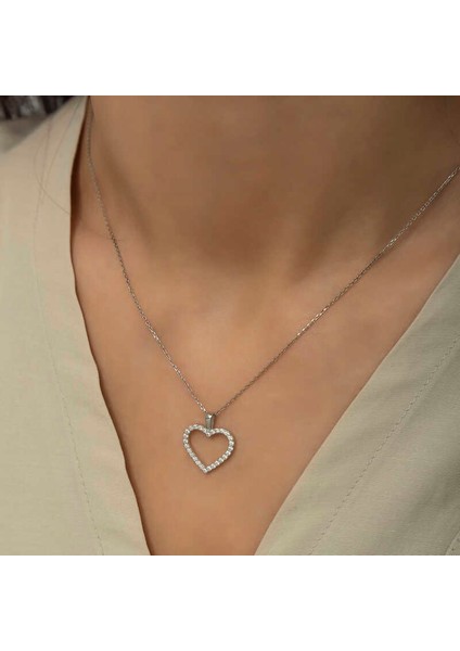 925 Ayar Gümüş Kalp Bayan Gümüş Kolye modelleri