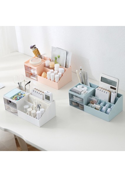 Bölmeli Masaüstü Saklama Kutusu Çekmece Stili Yerden Tasarruflu Kutu Makyaj Için Organizatör Kabı-Beyaz (Yurt Dışından) indirimleri