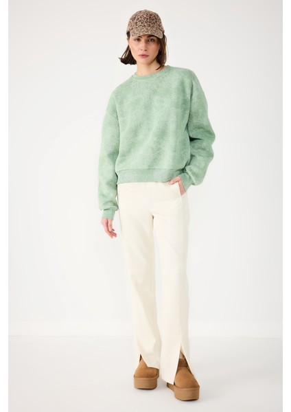Yıkamalı Basic Sweatshirt