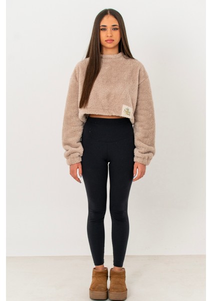 Kadın Sweatshırt Crop Bluz