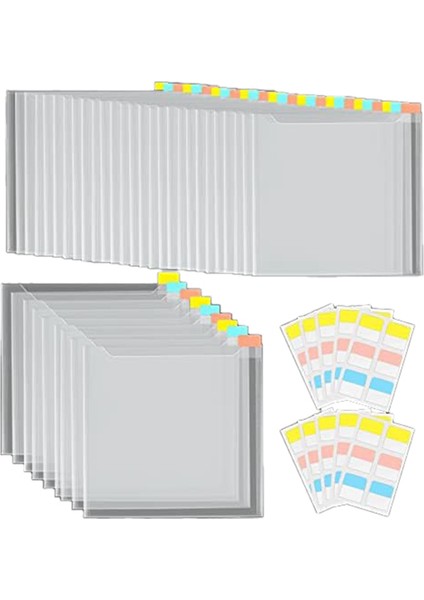 36 Adet Koleksiyon Defteri Kağıdı Depolama, Kağıt Organizatör Depolama 60 Adet Yapışkan Dizin Sekmeleri ile Tutmak Için 32X33CM Koleksiyon Defteri Kağıdı (Yurt Dışından)