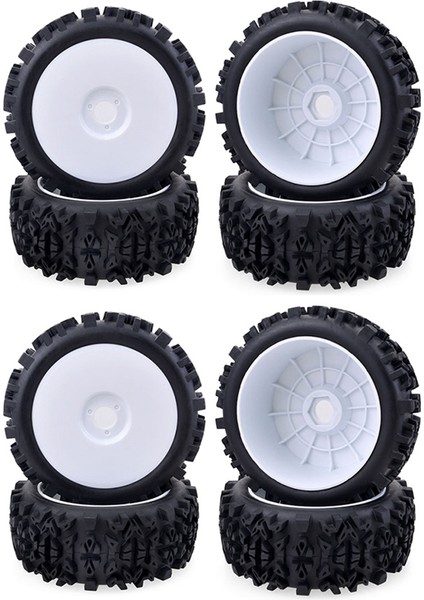 8 Adet 17MM Hub Jant ve Derin Diş Lastiği 1/8 Off-Road Rc Araba Redcat Takımı Hobao (Yurt Dışından)