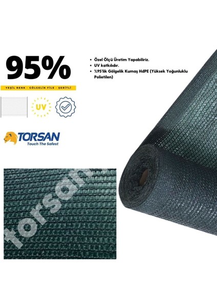 Gölgelik File – 95LIK – 115 gr – Yeşil – Çit Filesi – Düz - 4 Metre x 2 Metre