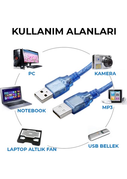 USB To USB Kablo 300CM Laptop Soğutucu Kablosu