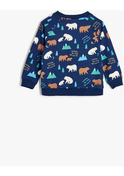 Sweatshirt Uzun Kollu Hayvan Grafik Baskılı Pamuklu fiyatları