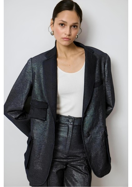 Cep Detaylı Denim Blazer Ceket MKN3054