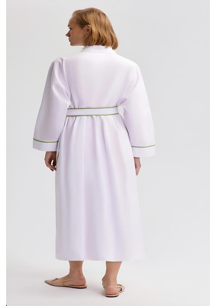 Beli Kuşaklı Biye Detaylı Poplin Elbise MKN2023 fiyatları