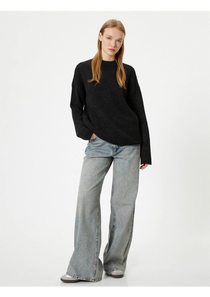 Triko Tunik Bisiklet Yaka Uzun Kollu Akrilik Karışımlı fiyatları