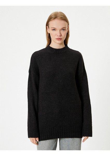 Triko Tunik Bisiklet Yaka Uzun Kollu Akrilik Karışımlı modelleri