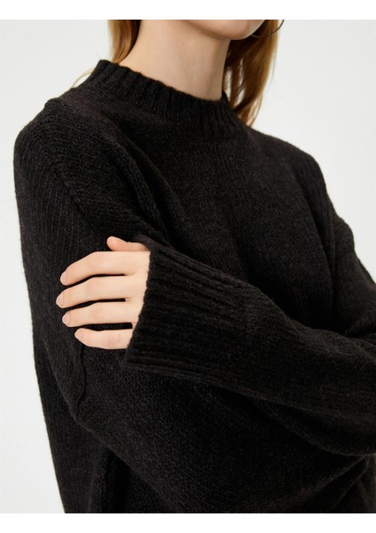 Triko Tunik Bisiklet Yaka Uzun Kollu Akrilik Karışımlı indirimleri