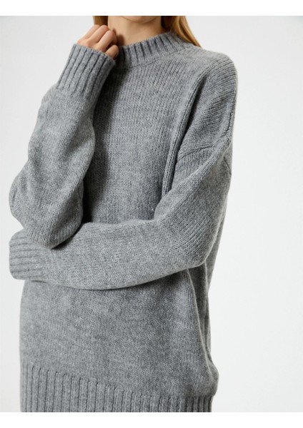 Triko Tunik Bisiklet Yaka Uzun Kollu Akrilik Karışımlı indirimleri