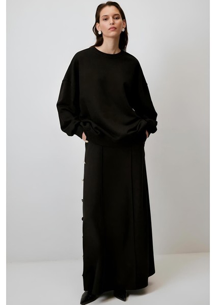 Siyah Oversize Sweatshirt MKN3064