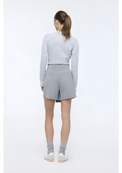 Gri Metal Kuşgözü Detaylı Şort Etek MKN3009 modelleri