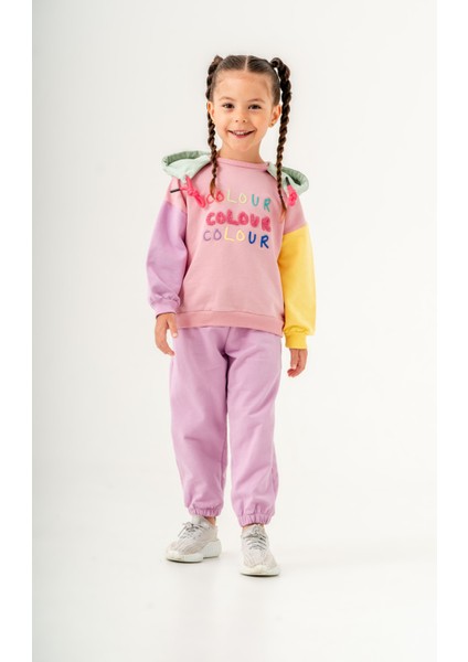 Kız Çocuk Iki Iplik Kapşonlu Eşofman Takımı modelleri