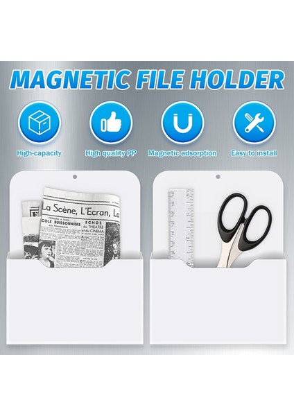 2 Paket Manyetik Dosya Tutucu - Kağıt Tutucu, Cep Organizatör, Asma Duvar Dosya Organizatör Ofis Malzemeleri Depolama, Dergi Posta Organizatör Kılıfı, Planlamacılar, Mektup (Yurt Dışından) fırsatları