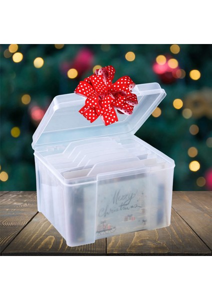 2x Tebrik Kartı Organizatör ve Saklama Kutusu, Tatil Doğum Günü Geçmiş Olsun Kartları Fotoğrafları Için 6 Ayarlanabilir Bölücü ile (Yurt Dışından) modelleri