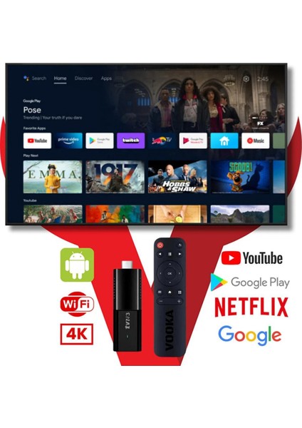 Lobo Ultra Hd Android Tv Box 4K Android Tv Tv Box Tv Stick Akıllı Tv Medya Oynatıcı Smart Tv Wifi
