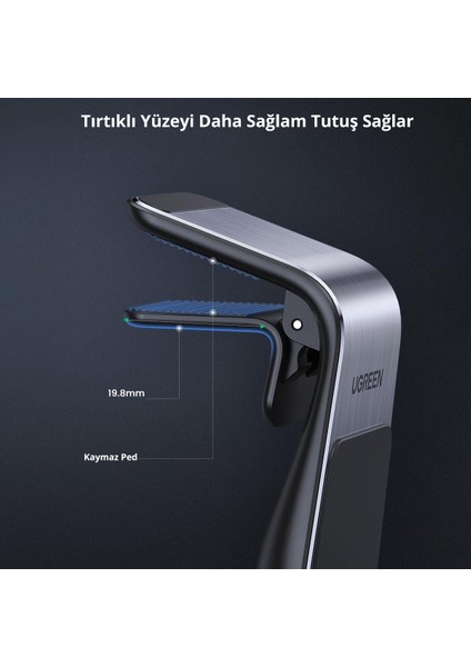 Uzun Manyetik Araç Içi Telefon Tutucu, Siyah - 80712