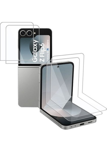 Samsung Galaxy Z Flip 4 Için Ön Arka Full Kaplama Ekran Koruyucu Tpu Film 2 Adet Set