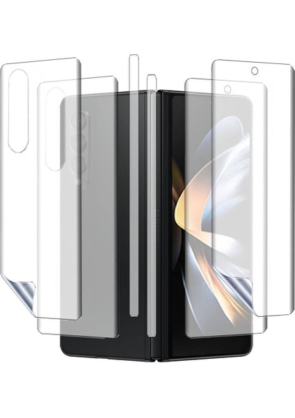 Samsung Galaxy Z Fold 2 Için Ön Arka Kasa Full Kaplama Ekran Koruyucu Tpu Film 2 Adet Set