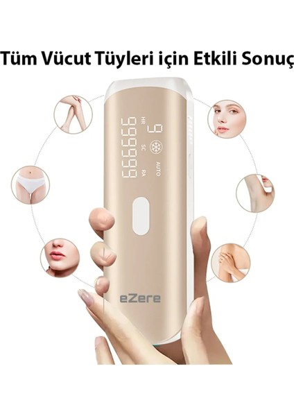 Otomatik Atımlı Acısız Lazer Epilasyon Aleti Siyah Ten Kullanımına Uygun Lazer Epilatör