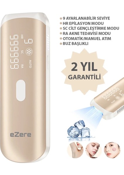 Otomatik Atımlı Acısız Lazer Epilasyon Aleti Siyah Ten Kullanımına Uygun Lazer Epilatör fırsatları