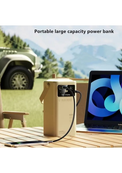 50.000 mAh 22.5W Hızlı Şarj Powerbank El Feneri Özellikli Usb, Micro, Usb-C, Lightning Girişli