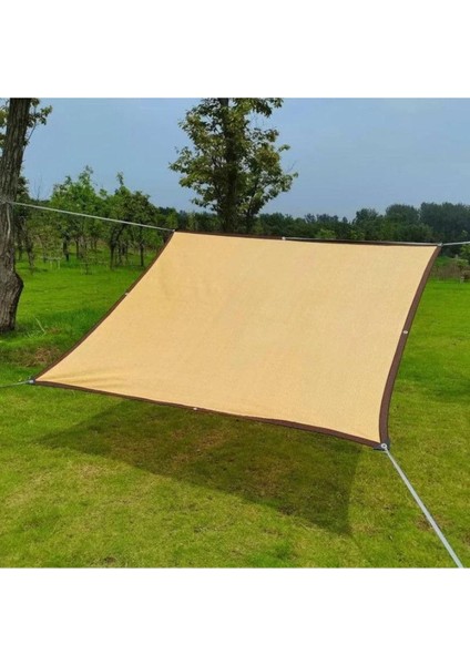Tel Çit Filesi – 75Lik Gölgelik File – Siyah Şeritli Halkalı – Krem Renk - 1 Metre x 30 Metre
