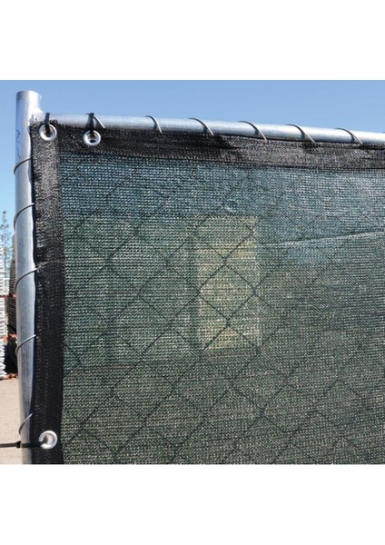 Çit Ağı – 75 Lik Gölgelik File – Siyah Şeritli Halkalı – Yeşil Renk - 5 Metre x 60 Metre